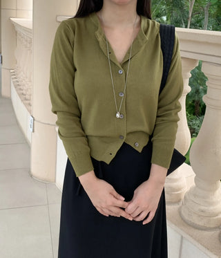 Basic Plain Knit Cardigan