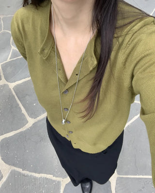 Basic Plain Knit Cardigan