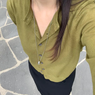 Basic Plain Knit Cardigan