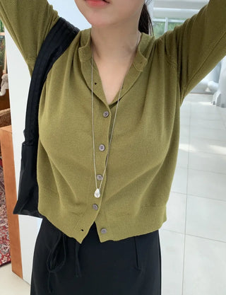Basic Plain Knit Cardigan