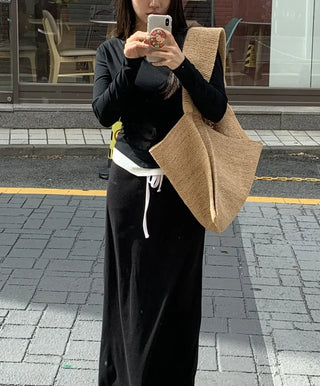 Natural Studded Off-Shoulder Long-Sleeve T-Shirt