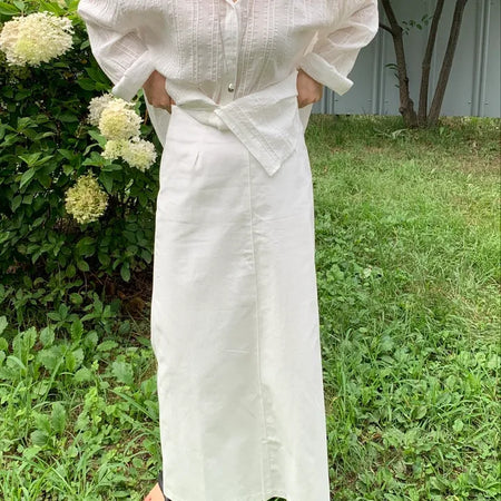 Basic Cotton Plain Long Skirt