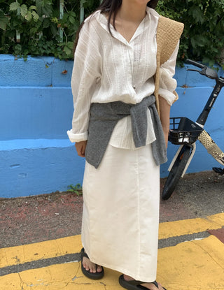 Basic Cotton Plain Long Skirt