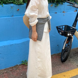 Basic Cotton Plain Long Skirt
