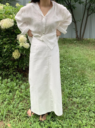 Basic Cotton Plain Long Skirt