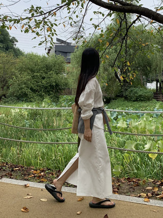 Basic Cotton Plain Long Skirt