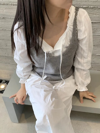 Simple Plain Knit V-Neck Vest