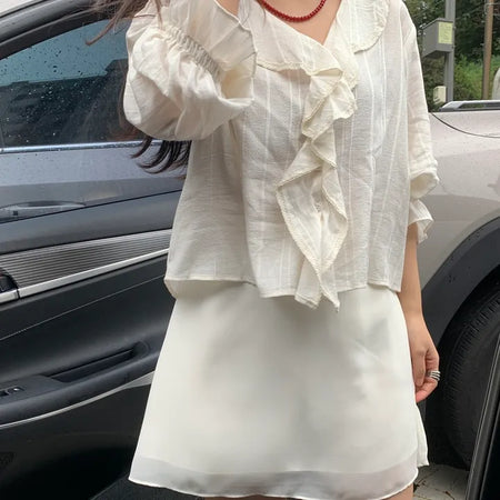Tulle Plain Elastic Waist Mini Skirt