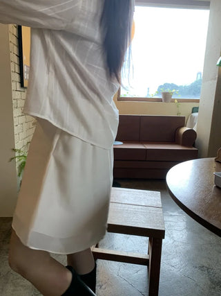 Tulle Plain Elastic Waist Mini Skirt