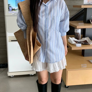 Soft Stripe Oversized Shirt