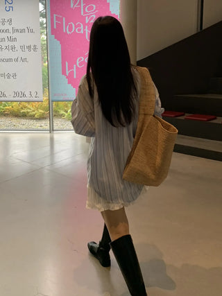 Soft Stripe Oversized Shirt