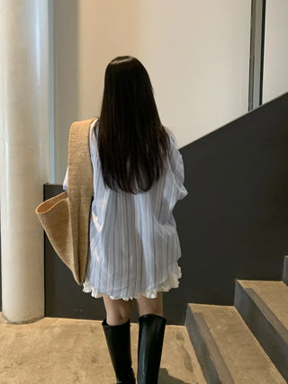 Soft Stripe Oversized Shirt