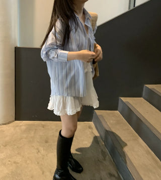 Soft Stripe Oversized Shirt