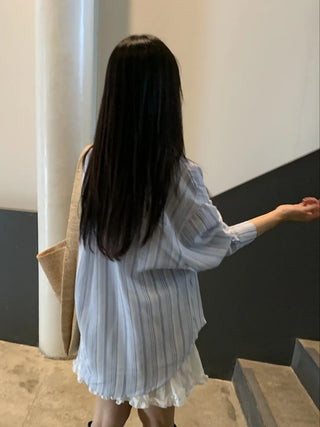 Soft Stripe Oversized Shirt
