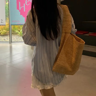 Soft Stripe Oversized Shirt