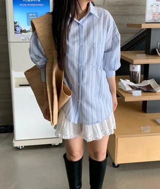 Soft Stripe Oversized Shirt