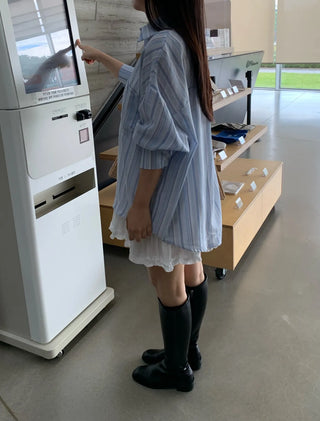 Soft Stripe Oversized Shirt