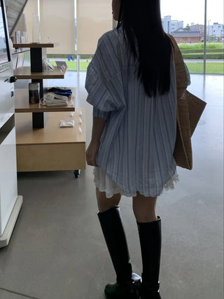 Soft Stripe Oversized Shirt