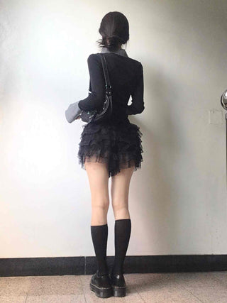 Vanilla Lace Tiered Frill Shorts