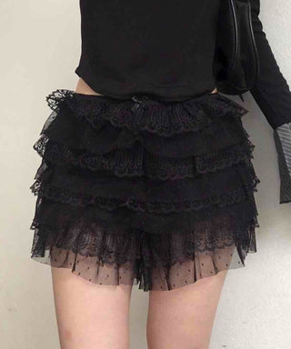 Vanilla Lace Tiered Frill Shorts