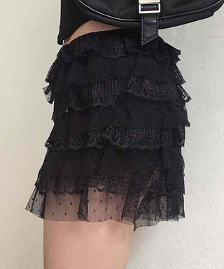 Vanilla Lace Tiered Frill Shorts