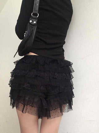 Vanilla Lace Tiered Frill Shorts