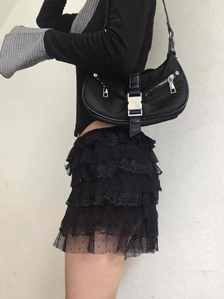 Vanilla Lace Tiered Frill Shorts