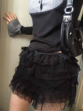 Vanilla Lace Tiered Frill Shorts