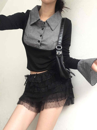 Vanilla Lace Tiered Frill Shorts