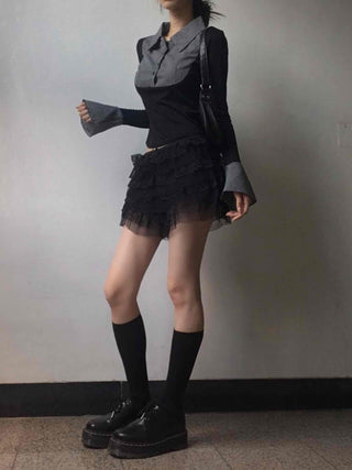 Vanilla Lace Tiered Frill Shorts
