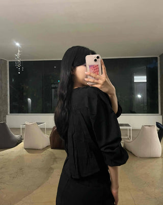 Frill Puff V-Neck Blouse