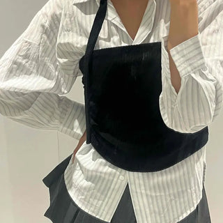 Basic Slim Fit Spring/Autumn Tie Top