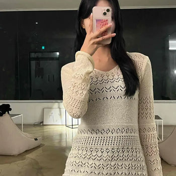 Newtro Slim Punching Knit Mini Dress