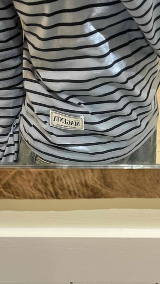 Casual Color Block Striped Long Sleeve T-shirt