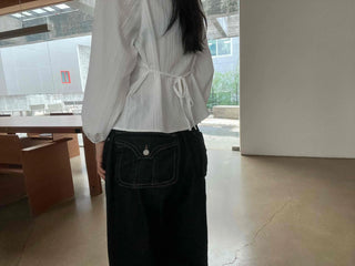 Simple Evening Cotton Long Sleeve Blouse