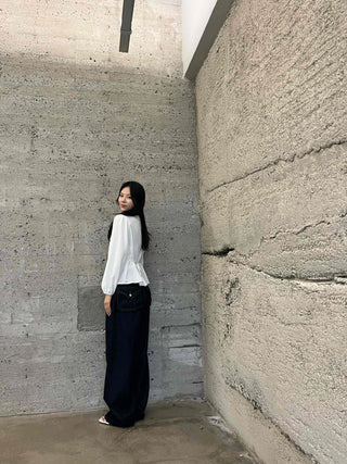 Simple Evening Cotton Long Sleeve Blouse