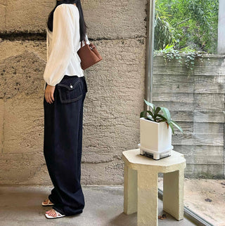 Simple Evening Cotton Long Sleeve Blouse