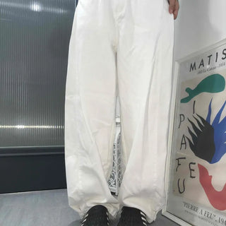 Side Pintuck Wide Cotton Long Pants