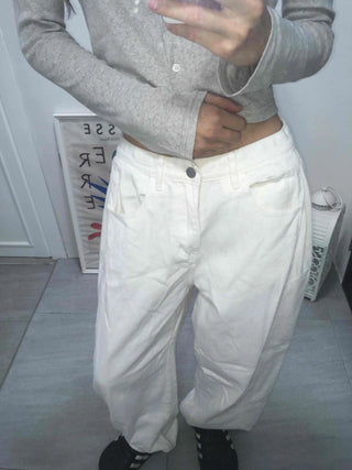 Side Pintuck Wide Cotton Long Pants