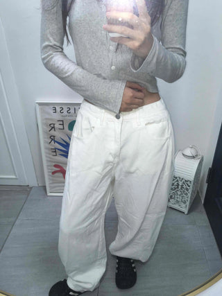 Side Pintuck Wide Cotton Long Pants