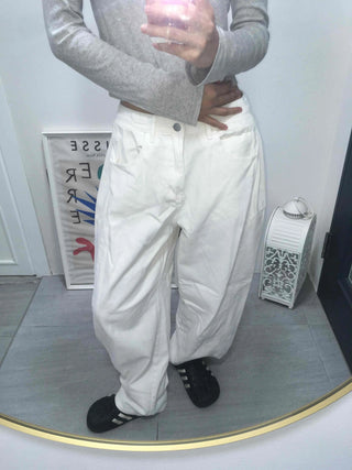 Side Pintuck Wide Cotton Long Pants