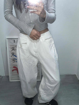 Side Pintuck Wide Cotton Long Pants