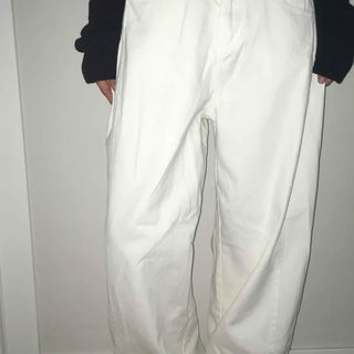 Side Pintuck Wide Cotton Long Pants