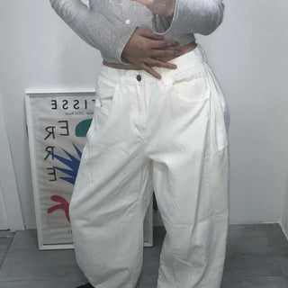 Side Pintuck Wide Cotton Long Pants