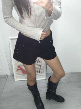Comfort Studded Mini Shorts