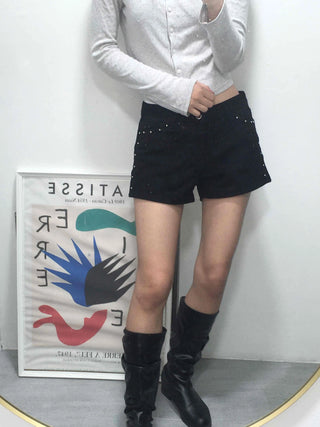 Comfort Studded Mini Shorts