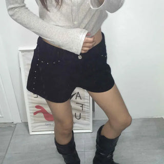 Comfort Studded Mini Shorts