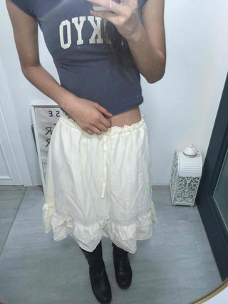 Unique Flare Banding Midi Skirt