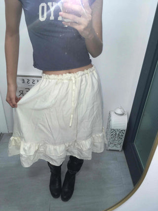 Unique Flare Banding Midi Skirt