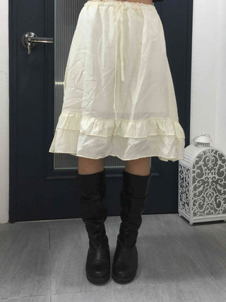Unique Flare Banding Midi Skirt